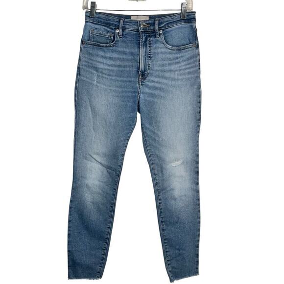 Everlane Denim - Everlane The High Rise Skinny Jean Size 28 Ankle Light Wash Raw Hem
